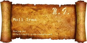 Moll Irma névjegykártya
